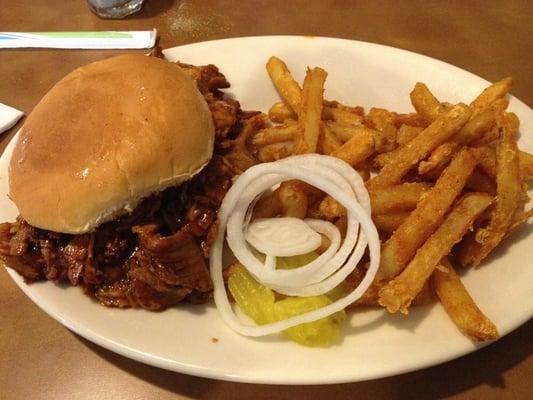 Double meat bbq pork sandwich w/ fries!!!!!