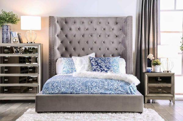 Queen Bed 
Gray Color