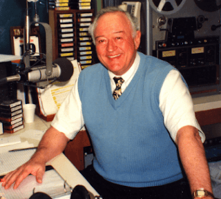 Max Meeks in the studio at WMFR. Date and source of photo unknown.