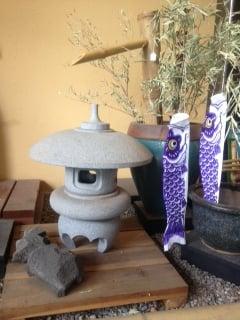 Stone lantern in the garden accessory area of Hanayagi-The Japanese Garden Shop