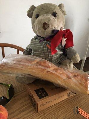 "Stay away from my pepperoni bread" says this greedy bear!