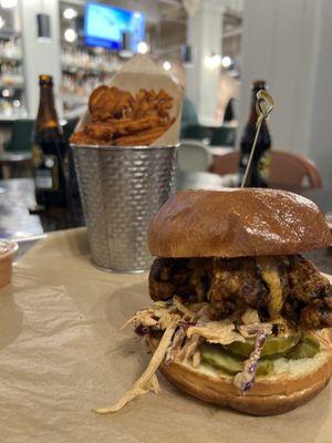 crispy chicken sandwich and fries combo