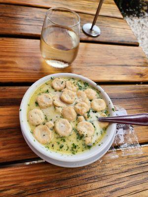 Watery clam chowder