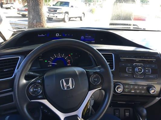 The inside of my 2013 Honda Civic LX. It's so beautiful I feel like I'm driving a brand new car!