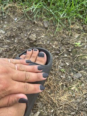 Acrylic Tombstone Matte Black Gel Nail Polish