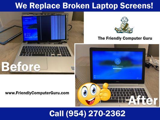 This laptop screen was replaced today and delivered to a very satisfied customer!