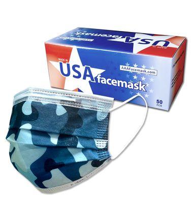 Camo White Made in USA 3-Layer Disposable Face Mask