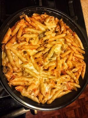 Penne ala Malanati with baked mozzarella