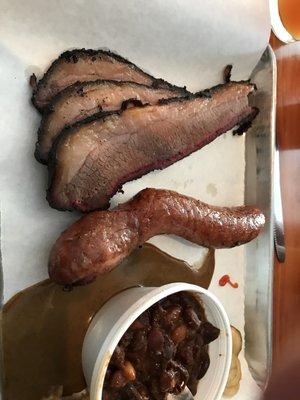 Brisket and a hot link