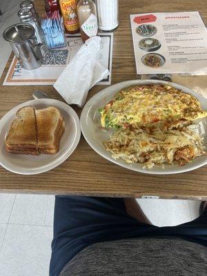 Denver Omelette and cold hash browns