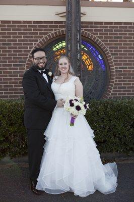 My wedding dress- straps were built at A&M Alterations and bustle (not pictured) was also done.