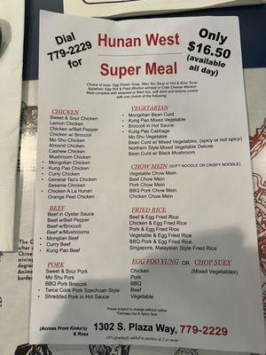 Special Menu