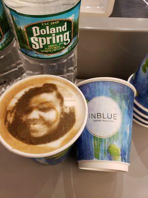 Digitally printed selfie latte