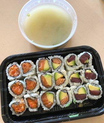 3 Rolls Lunch Special (miso soup)