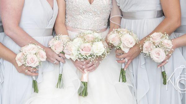 Bride and bridesmaids