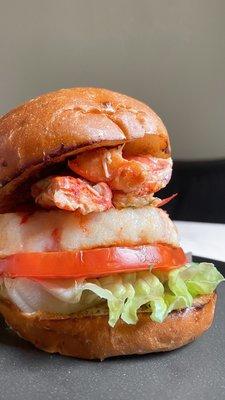 Restaurant week lobster & shrimp burger ($21)