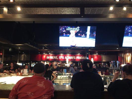 Watching UFC at bar