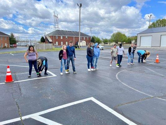 The three legged race was a fun activity for community members and our real estate division agents.