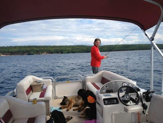 Dogs, fishing, and amazing sites from the boat!