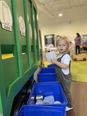 The recycling truck was a huge hit.