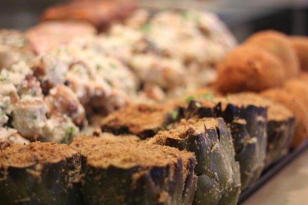 Baked Artichokes and Rice Balls