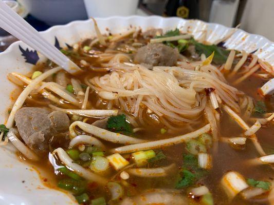 Beef and meatball pho