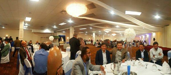 A panoramic view of the banquet hall