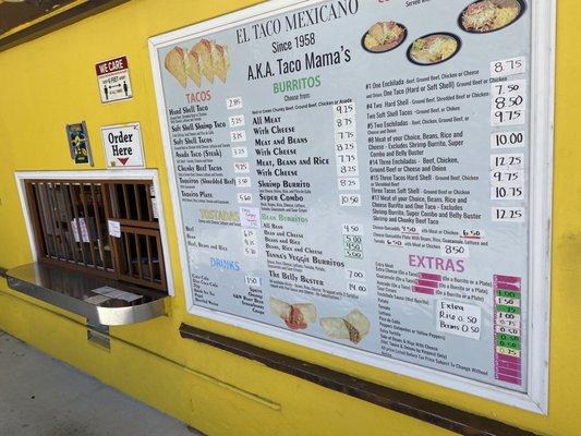 Extensive menu