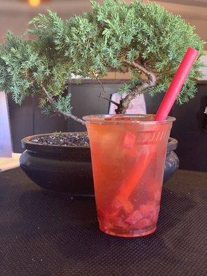 Yummy Watermelon Jasmine tea with Fresh Strawberry!