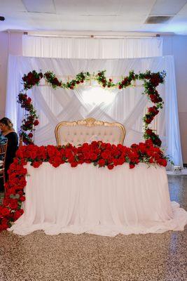 Sweetheart table setup