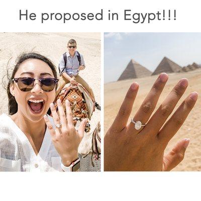 Josh proposed in Egypt with this Gorgeous Oval Cut Diamond!!