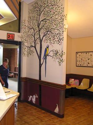 Our reception area features colorful murals.