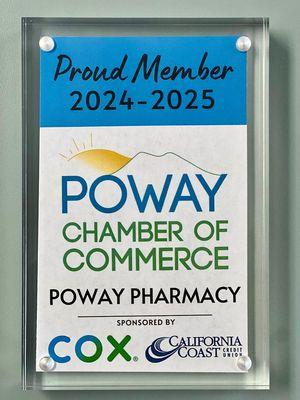 POWAY PHARMACY IS A PROUD MEMBER OF POWAY CHAMBER OF COMMERCE