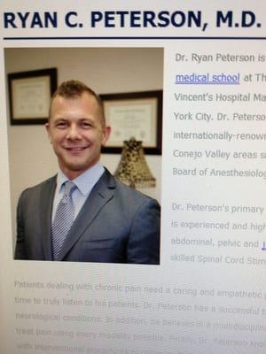 Dr Peterson is the most compassionate man I have ever met.  He knew exactly what was wrong with my back . He is amazing !