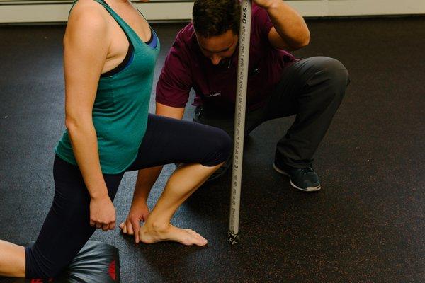 Testing ankle mobility, which is often overlooked