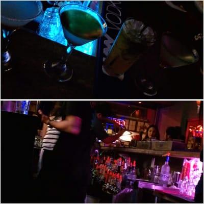 4 drinks $25...video dj, dancing to top 20 and mixed crowds..random