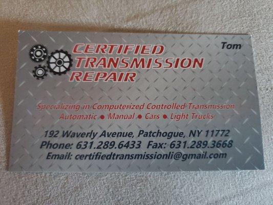 Certified Transmission Repair