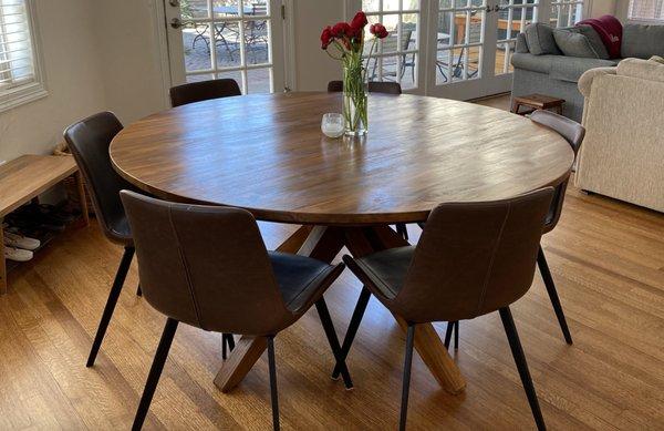 60 Inch Mid Century Modern Fontaine Dining Table