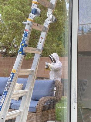 Bee keeper getting ready