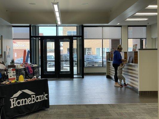 Interior main lobby at Home Bank Martinsville downtown location