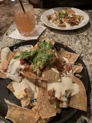 Chicken nachos and a 21 questions drink