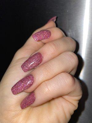 Glitter dip nails