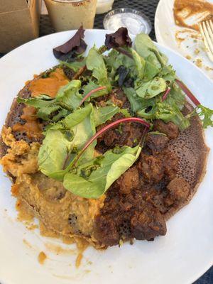 Lamb, cauliflower, & lentil combo plate.