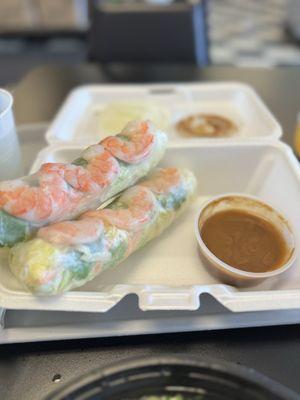 The spring rolls were delicious with that peanut sauce