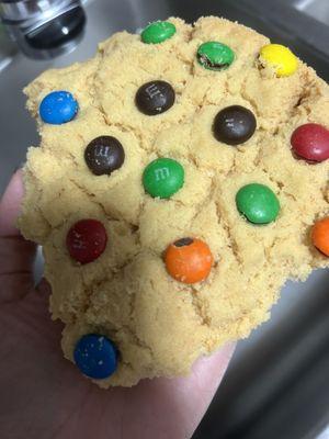 Giant m&m cookie only has m&m on top as decoration