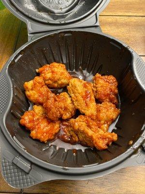 Rubbery bbq boneless wings