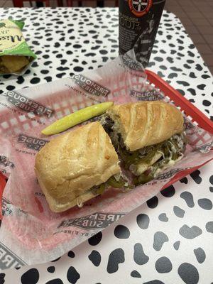 The Firehouse Steak and Cheese sandwich