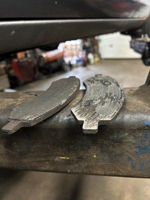 Brake pad down to metal