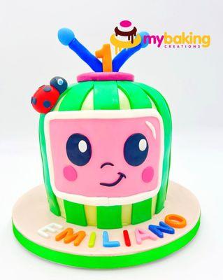 Cocomelon themed custom cake