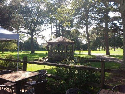 Enjoying lunch on the patio with a beautiful, relaxing view of the golf course.